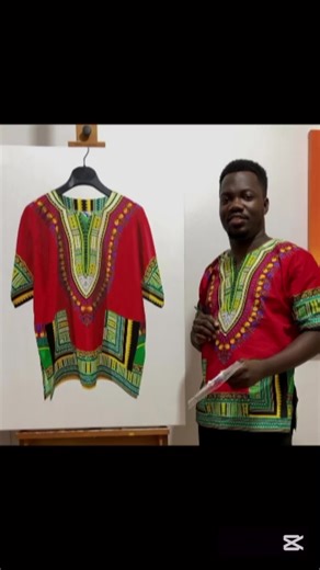 🎨 Oil painting of the Dashiki cloth #art #painting #dashiki #waxprint #stilllife #ghanamonth #vlisco