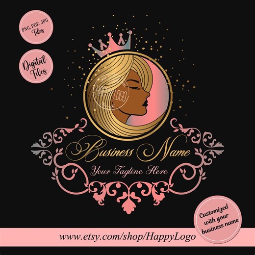 Modern Beauty Logo Design, Elegant Lady Profile Business Branding - Etsy UK