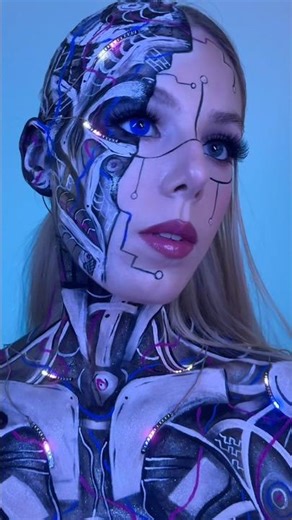 ROBOT MAKEUP TUTORIAL! 🤖#robotmakeup #makeuptutorial #creativemakeup #robot