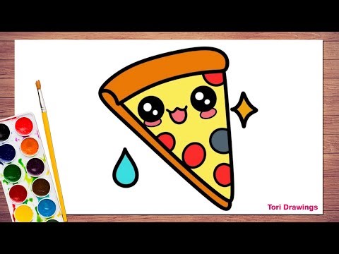 Learn to Draw This Adorable Pizza 🍕 (Super Easy!) | Drawing a Kawaii Pizza Slice