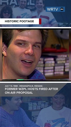 THROWBACK THURSDAY | Former WZPL hosts fired from show after legendary on-air proposal. #wrtv #throwbackthursday #historicfootage | WRTV