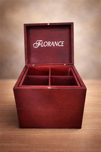 Vintage Wooden Tea Box FLORANCE, 8 Compartments Tea Storage, Kitchen Organizer - Etsy
