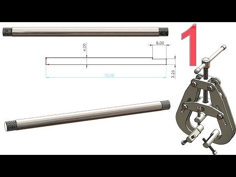 1-Project 48| Tube /Pipe Welding Clamp Vise | SolidWorks 3D Tutorial: handle rod - M8