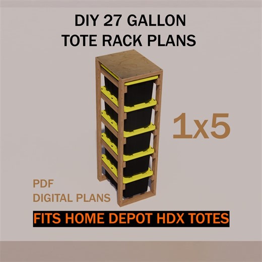 DIY Tote Rack Plans | 27 Gallon HDX Bin Storage (PDF Download) - Etsy