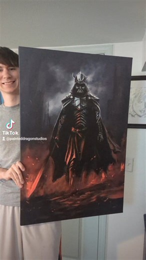 244K views · 10K reactions | here is one of my favorite Star Wars paintings!  I absolutely love how this piece turned out! this one I'm showing in the video is a 24x36 canvas print! #starwars #darthvader #fantasy #darkfantasy #medieval | Painted Dragon Studios | Facebook