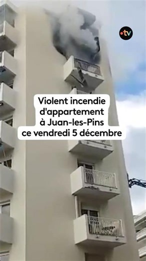 Un violent incendie se déclare au 6ᵉ étage d'un immeuble de Juan-les-Pins