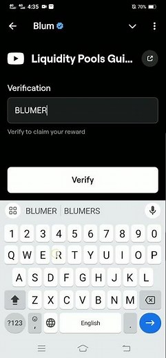 Blum liquidity pools guide, blum verify code