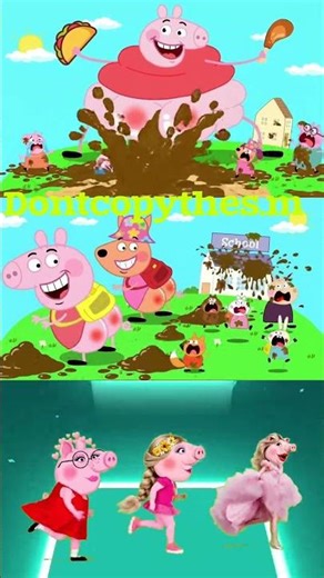 Peppa Pig 🐷 Transformation dance song Tiles hop edm COVER #shorts #peppapig #shortsfeed