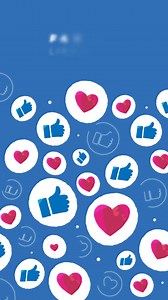 Free stock video - Motion graphic of facebook background with hearts and likes