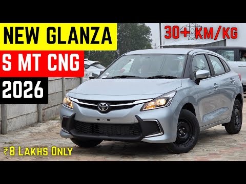 ALL NEW TOYOTA GLANZA S MT CNG 2026😍|| NEW GLANZA CNG 2026👌|| DETAILED WALKAROUND HINDI🔥