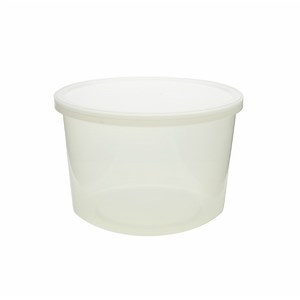 64 oz Natural PP Plastic Round Containers (Snap-Lock Lid) - 29166
