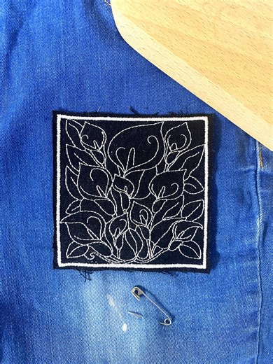 Digital File. Sashiko Flowers Quilting Square Machine Embroidery File 4x4 Inch Hoop. Sashiko Jeans Patch Embroidery File. Digital Download. - Etsy