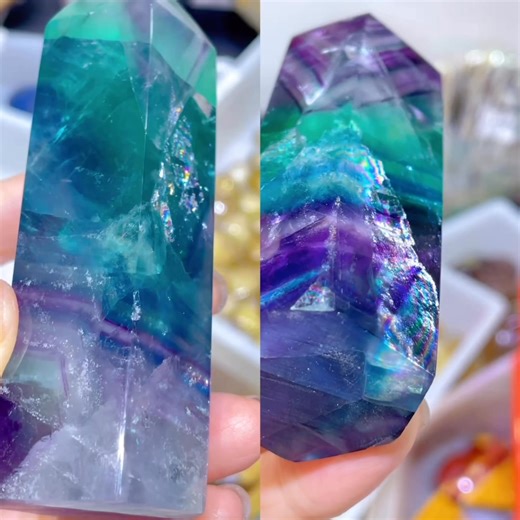 New rainbow fluorite points with boom💥rainbow | Rock's Rock Store