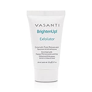 Vasanti Brighten Up! Enzymatic Face Rejuvenator – Powerful Scrub Brightens, Exfoliates and Cleanses Gently with Instant Results for Soft, Smooth and Radiant Skin – Enriched with Papaya, Professional Microcrystals and Aloe - 100% Paraben Free, 100% Vegan, 99% Natural – Get Bright, Beautiful Skin Instantly(20g)