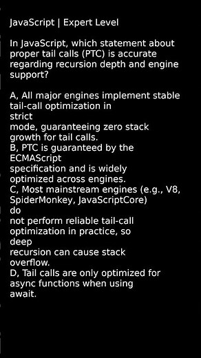 Recursion in JavaScript and Tail Calls #javascript #recursion #tailcalls