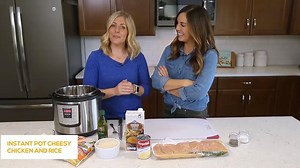 This Cheesy Chicken and Rice recipe is a simple meal that comes together in minutes! If you need a quick dinner idea, we recommend this one! Find the full recipe, here: https://www.sixsistersstuff.com/recipe/instant-pot-cheesy-chicken-and-rice/ | Six Sisters' Stuff