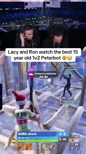 Lacy and Ron watch the best 15 year old 1v2 Peterbot 🤯😳 #lacy #blowthisup #trending #viral #fyp