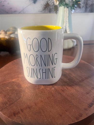 Rae Dunn Summer Coffee Mug Yellow Interior “good Morning Sunshine” NEW - Etsy