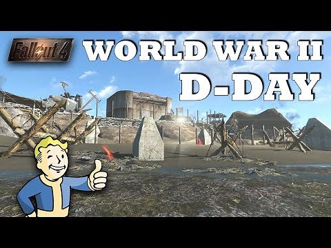 Fallout 4 - World War 2, D-Day Nazi Germany Base | Omaha Beach Normandy! Modded Building
