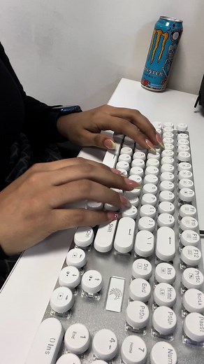 Mechanical keyboard go brrrrrr! This is my favorite ASMR trigger 💕 thanks for making the quality of the video worse clock app 💀 #ASMR #Keyboard #MechanicalKeyboard #ASMRtrigger #KeyboardASMR #Twitch #Streamer #RoundKeycaps #WhiteKeyboard #OfficeASMR #longnails #acrylicnails
