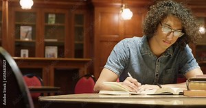 Man studying in the library