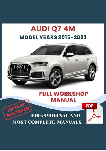 Audi Q7 4M 2015-2023 Car Repair Manual: Workshop DIY Guide Maintenance, Instant Download PDF - Etsy New Zealand