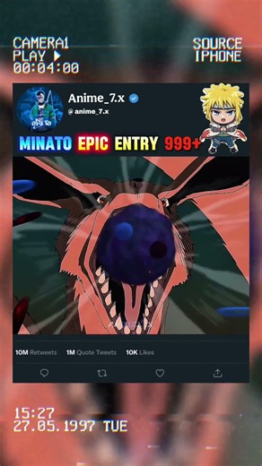 Minato epic entry 999+ #naruto #anime #viral #edit