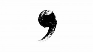 Download Grunge Comma Sign Wiggle Effect. Black Icon on White background to be used as Clipping mask. Black and white alpha channel Doodle Effect. for free