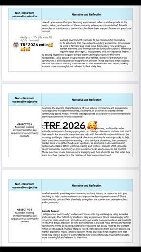 TRF 2026: Teachers Reflection Form Insights