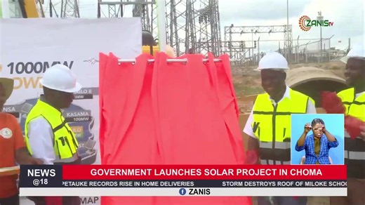 GOVT. LAUNCHES SOLAR PROJECT IN CHOMA Government through ZESCO limited has launched a 35-megawatt solar power project in Choma District at a cost of 30 million United States dollars. The Project will run side by side with the 330Kv Muzuma-Kafue West transmission line at a cost of 100 million US dollars. Minister of Energy Makozo Chikote who was represented by ZESCO Board Chairperson Vickson Ncube says the project will not only mark a major step in diversifying Zambia’s energy mix and reducing ov