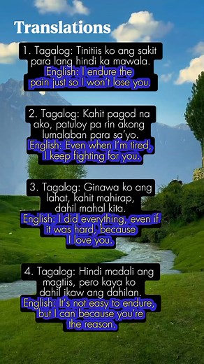 15K reactions · 1.7K shares | Follow for more! Translations tagalog to english about love ❤ #highlightseveryone #viralvideoシ #fypviralシ | Mary Allana Rival | Facebook