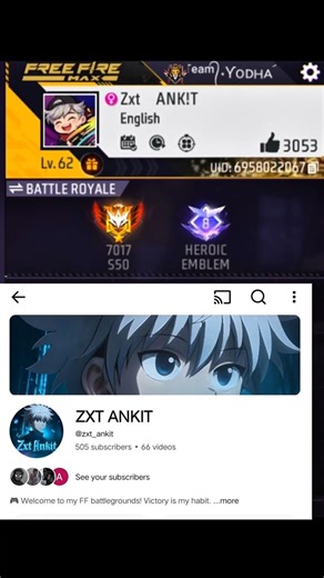 free fire on 53 update me youtube ya instagram ka link free fire vayo me lga skte ho#gyangaming