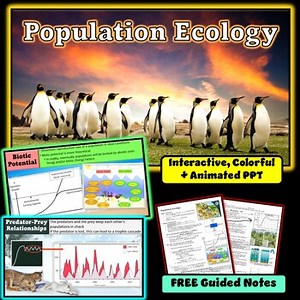 Population Ecology Interactive & Animated PowerPoint (  FREE Guided Notes)