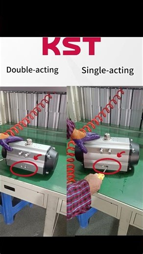 Pneumatic Double Acting vs Spring Return Actuator #madeinchina #machine #factory