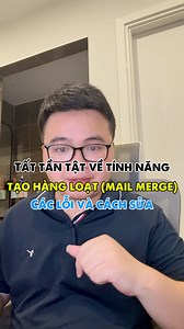 Tất cả về tính năng tạo hàng loạt (mail merge) trong word và cách khắc phục các lỗi #tinhocvanphong #tinhocmos #exceltips | Hảo Tin Học Văn Phòng