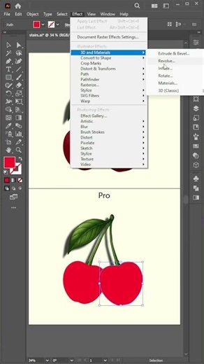 Adobe Illustrator 3D cherries tutorial #illustrator #design #3d #cherry #shorts #viral #trending