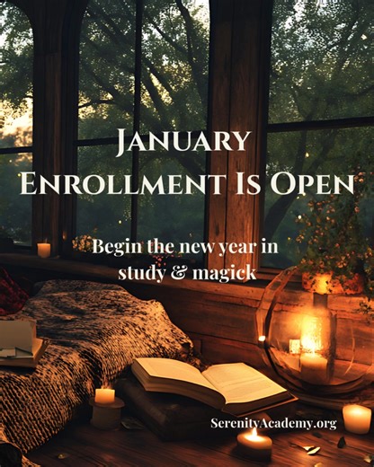 The new year brings new lessons. ✨ January courses are now open! Join us for Wicca, Divination, and Magickal Studies. Your path continues here. SerenityAcademy.org #WitchSchool #EnrollNow #SerenityAcademyOfMagick #WitchCommunity #PaganCommunity #WitchLife #modernwitchcraft #pagancommunity #witch #witchcraft #witchesofinstagram #pagan #witchy #witchyvibes #wicca #witches #magick #witchythings #witchlife #wiccan #pagansofinstagram #paganism #witchywoman #witchaesthetic #witchywomanofinstagram #fre