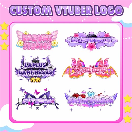 Custom Animated Vtuber Logo | Kawaii Logo Design - Etsy