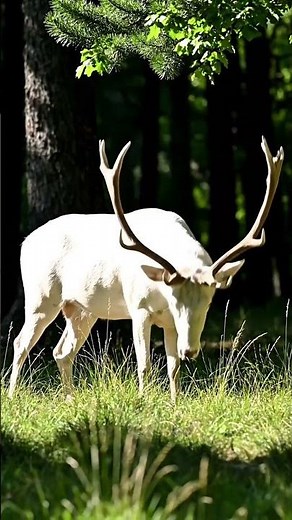The White Stag of Light 🦌✨ | Rare Wildlife#shorts #viral