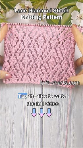 Lace Diamond Stitch Knitting Pattern #DiamondStitch #KnittingPattern #KnittingInspiration