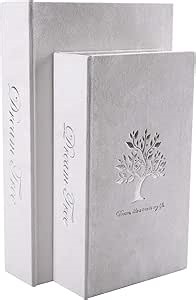 Decorative Book Boxes: Faux Books for Coffee Tables and Bookshelves, Home Decor Set of 2 Fashion Storage Boxes (Dream Tree)