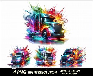 4 PNG Semi Truck Design Transparent Truck PNG Clipart Semi Truck Png High Resolution Clipart Sublimation PNG Files Monster Truck - Etsy