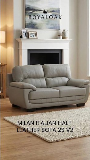 Royaloak Milan Italian Half Leather Two Seater Sofa
