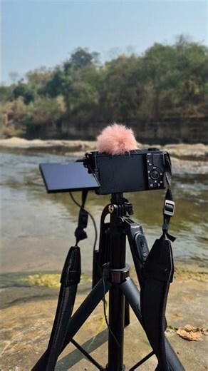 Recording river sound ambience video (Behind The Scene ) #behindthescenes#naturerecording #shorts