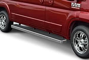 APS Running Boards 6 inches Silver Compatible with Ram ProMaster 2014-2026 Full Size Van 118 inches Wheelbase 3 Door Only 304 Stainless Steel (Nerf Bars Side Steps Side Bars)