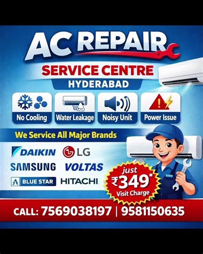 Stay Cool – Hyderabad AC Repair Experts 💨 Split & Window AC Problems? Call Us! 7569038197
