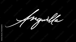 The name of the country Anguilla is handwritten. The video is animated frame by frame with transparent background, alpha channel.