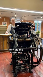 20K views · 726 reactions | Howard shares a winter related joke about a snowman while letterpress printing with our 10x15 Chandler & Price jobbing press. #snowman #joke #jokes #dadjoke #dadjokes #museum #history #sacramento #letterpress #printingpress #printing #sachistorymuseum | Sacramento History Museum | Facebook