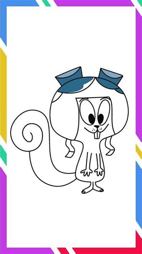 Drawing Rocky J Squirrel | The Adventures of Rocky and Bullwinkle cartoon Easy