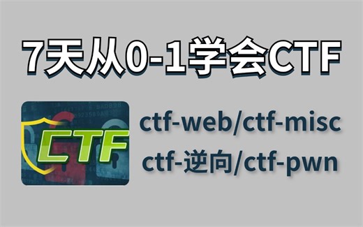 【CTF入门教学】清华大佬带你7天0到1搞定CTF夺旗赛，大学生必看！ctf web入门/ctf misc/ctf盲注/ctf逆向/ctf pwn